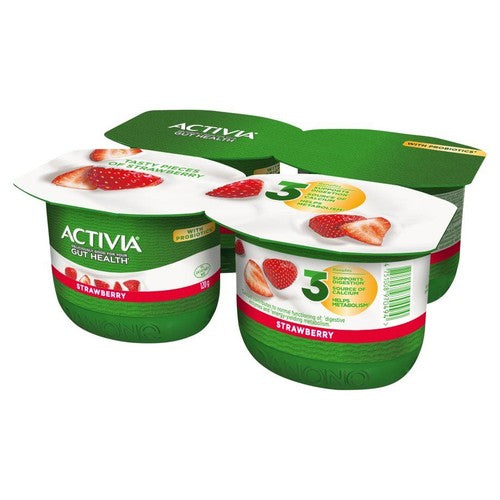 Jogurt truskawkowy ze szczepem bakterii ActiRegularis  Activia 4 x 120 g
