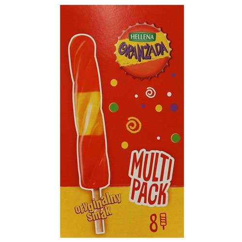 Lody wodne o smaku oranżady Hellena 8 x 65 ml