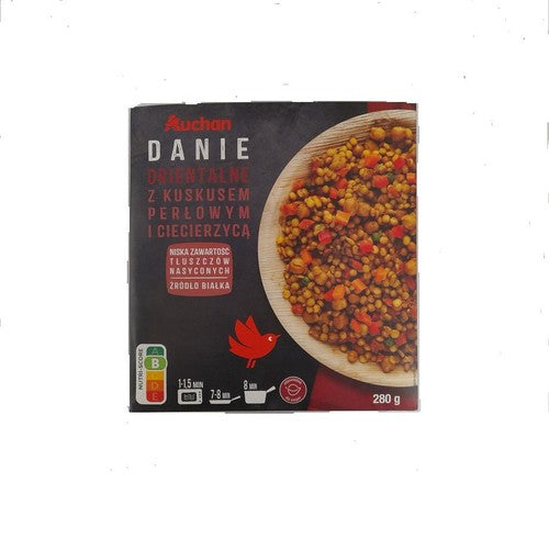Danie orientalne z kuskusem perłowym i ciecierzycą Auchan 280 g