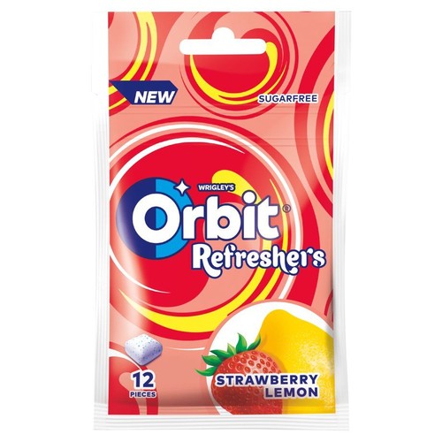 Bezcukrowa guma do żucia strawberry lemon Refreshers Orbit 26 g