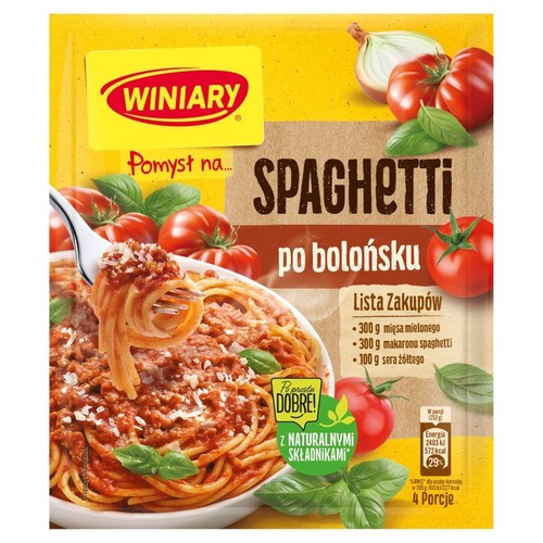 Pomysł na Makaron spaghetti po bolońsku Winiary 44 g