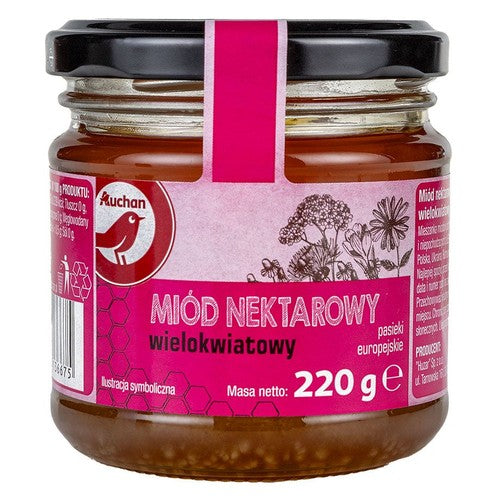 Miód nektarowy wielokwiatowy Auchan 220 g