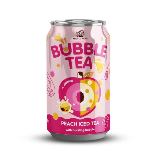 Napój niegazowany Bubble Tea o smaku brzoskwiniowym Madam Hong 315 ml