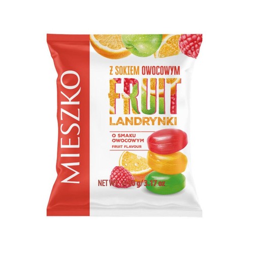 Landrynki o smaku owocowym Mieszko 90 g