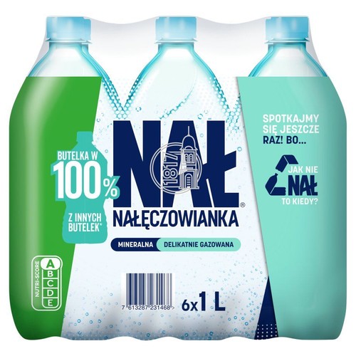 Woda mineralna delikatnie gazowana  Nałęczowianka 6 x 1 l