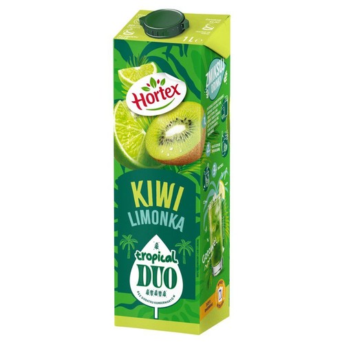 Napój wieloowocowy Tropical Duo o smaku kiwi i limonki  Hortex 1 l